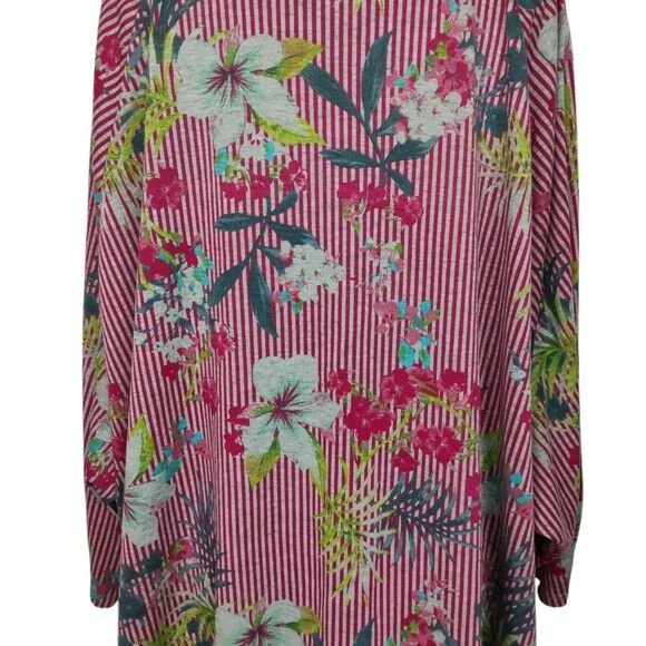 h.i.p. Tropical Cardigan Jacket Plus Size 3X Open Front Striped - Picture 12 of 16